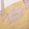 Bolso CELINE Classic Panier para Teen en rafia y piel de becerro
