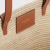 Bolso CELINE Classic Panier pequeño trenzado Triomphe en rafia y piel de becerro