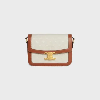Bolso Classique Triomphe en tejido con estampado Triomphe integral y piel de becerro