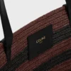 Bolso Couffin CELINE Classic Panier en rafia a rayas y piel de becerro Bolso Couffin CELINE Classic Panier en rafia a rayas y piel de becerro