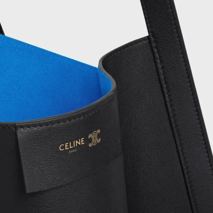Bolso cubo mediano en piel de becerro flexible Bolso cubo mediano en piel de becerro flexible