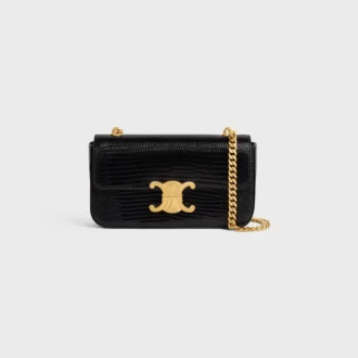 Bolso de hombro con cadena Claude en lagarto