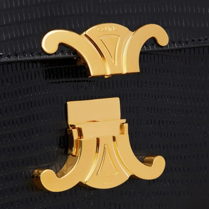 Bolso de hombro con cadena Claude en lagarto Bolso de hombro con cadena Claude en lagarto
