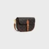 Bolso de hombro Folco en Triomphe Canvas y piel de becerro