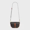 Bolso de hombro Folco en Triomphe Canvas y piel de becerro