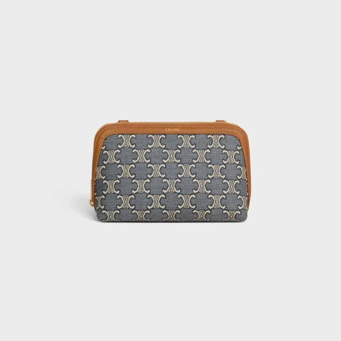 Bolso de mano con cadena en jacquard Triomphe integral Bolso de mano con cadena en jacquard Triomphe integral