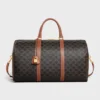 Bolso de viaje grande en Triomphe Canvas y piel de becerro