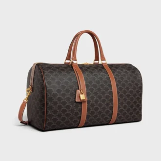 Bolso de viaje grande en Triomphe Canvas y piel de becerro