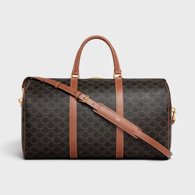 Bolso de viaje grande en Triomphe Canvas y piel de becerro