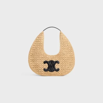 Bolso hobo Classic Panier de CELINE en rafia y piel de becerro