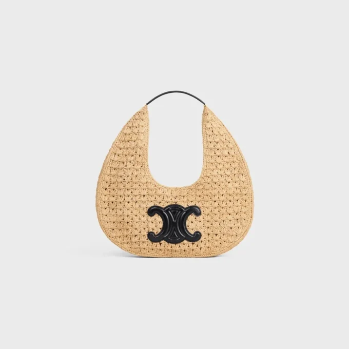 Bolso hobo Classic Panier de CELINE en rafia y piel de becerro Bolso hobo Classic Panier de CELINE en rafia y piel de becerro