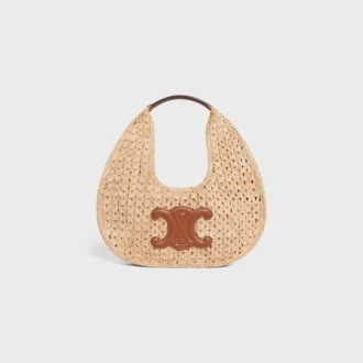 Bolso hobo Classic Panier de CELINE en rafia y piel de becerro