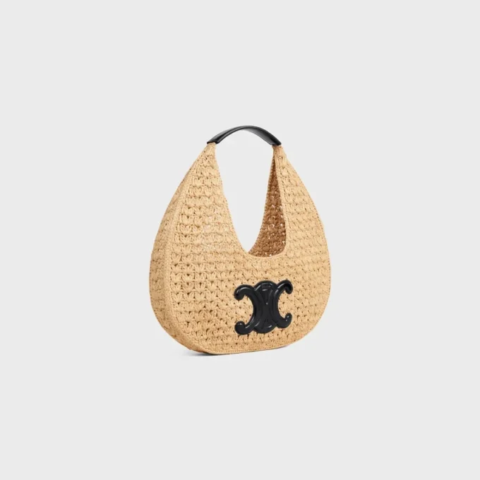 Bolso hobo Classic Panier de CELINE en rafia y piel de becerro Bolso hobo Classic Panier de CELINE en rafia y piel de becerro