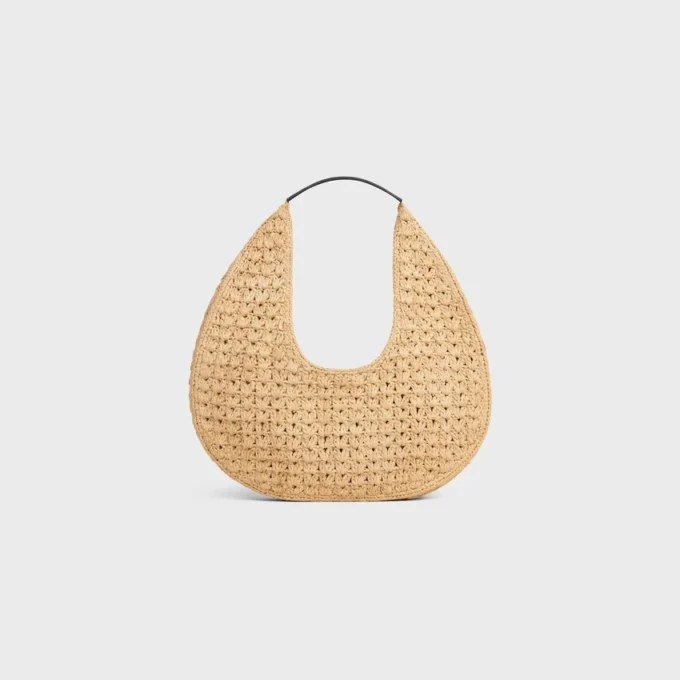 Bolso hobo Classic Panier de CELINE en rafia y piel de becerro Bolso hobo Classic Panier de CELINE en rafia y piel de becerro
