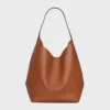 Bolso Hobo grande en piel de becerro natural flexible Bolso Hobo grande en piel de becerro natural flexible