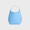 Bolso Hobo pequeño en piel de becerro lisa y flexible Bolso Hobo pequeño en piel de becerro lisa y flexible