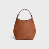 Bolso Hobo pequeño en piel de becerro lisa y flexible Bolso Hobo pequeño en piel de becerro lisa y flexible