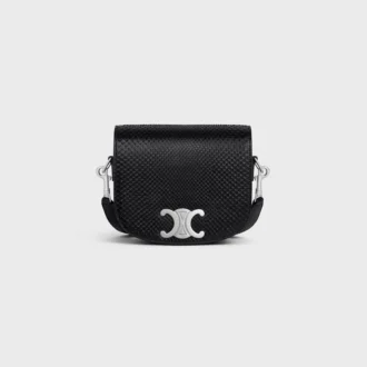 Bolso pequeño Besace con correa Triomphe en piel de pitón