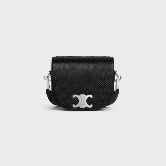 Bolso pequeño Besace con correa Triomphe en piel de pitón Bolso pequeño Besace con correa Triomphe en piel de pitón