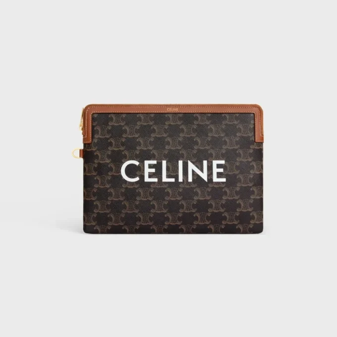 Bolso pequeño con correa Cuir Triomphe en Triomphe Canvas con estampado CELINE Bolso pequeño con correa Cuir Triomphe en Triomphe Canvas con estampado CELINE