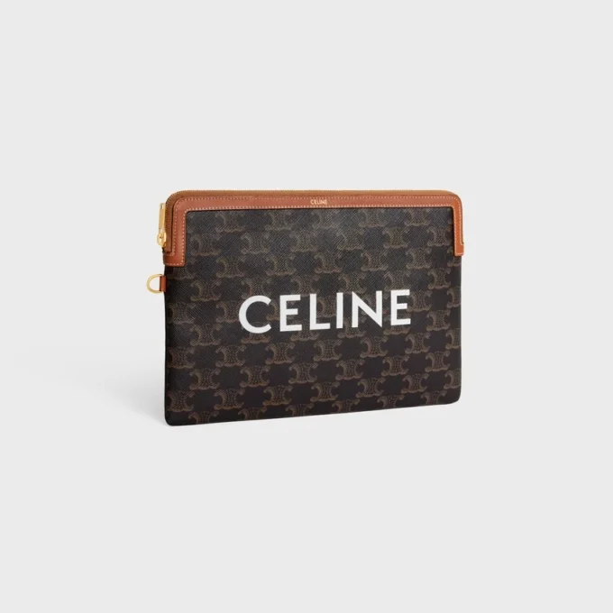 Bolso pequeño con correa Cuir Triomphe en Triomphe Canvas con estampado CELINE Bolso pequeño con correa Cuir Triomphe en Triomphe Canvas con estampado CELINE