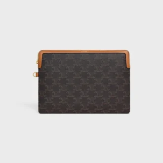 Bolso pequeño con correa Cuir Triomphe en Triomphe Canvas y piel de becerro