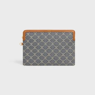 Bolso pequeño con correa de Cuir Triomphe en jacquard Triomphe integral