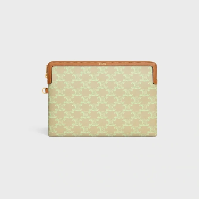 Bolso pequeño con correa de Cuir Triomphe en toile Triomphe y piel de becerro Bolso pequeño con correa de Cuir Triomphe en toile Triomphe y piel de becerro