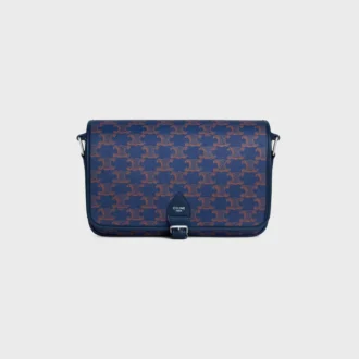 Bolso pequeño Folco Messenger en Triomphe Canvas y piel de becerro