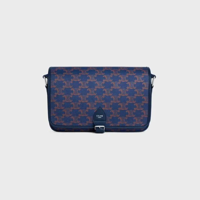 Bolso pequeño Folco Messenger en Triomphe Canvas y piel de becerro Bolso pequeño Folco Messenger en Triomphe Canvas y piel de becerro