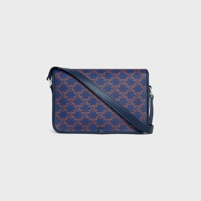 Bolso pequeño Folco Messenger en Triomphe Canvas y piel de becerro Bolso pequeño Folco Messenger en Triomphe Canvas y piel de becerro