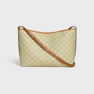 Bolso shopper blando en Triomphe Canvas y piel de becerro