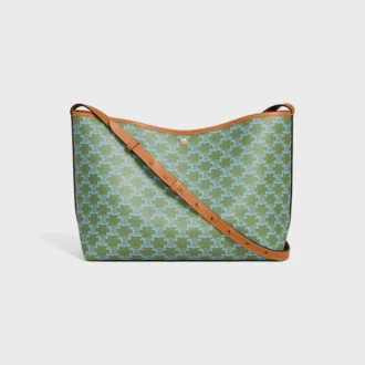 Bolso shopper blando en Triomphe Canvas y piel de becerro
