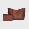 Bolso shopper blando en Triomphe Canvas y piel de becerro