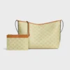Bolso shopper blando en Triomphe Canvas y piel de becerro