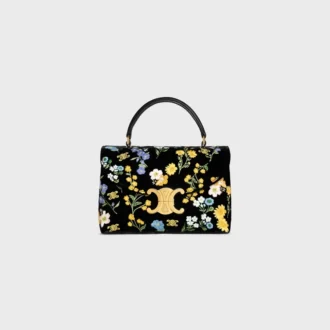 Bolso Teen Nino de terciopelo con bordado floral