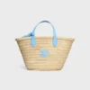 Bolso Teen Triomphe Panier en hojas de palma y piel de becerro