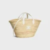 Bolso Teen Triomphe Panier en hojas de palma y piel de becerro