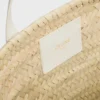 Bolso Teen Triomphe Panier en hojas de palma y piel de becerro