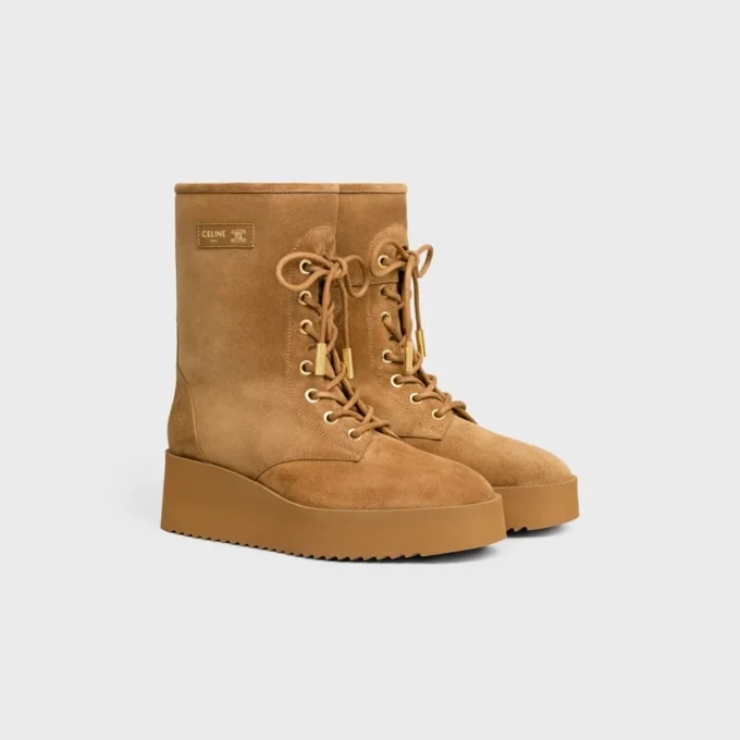 Botas con cordones Austin en piel de becerro de ante y piel de oveja
