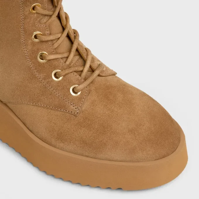 Botas con cordones Austin en piel de becerro de ante y piel de oveja