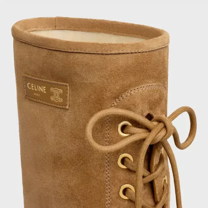 Botas con cordones Austin en piel de becerro de ante y piel de oveja