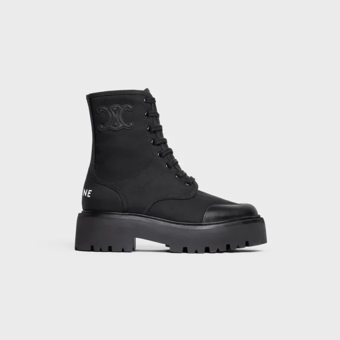 Botas gruesas con cordones de CELINE en nailon y piel de toro brillante