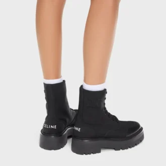 Botas gruesas con cordones de CELINE en nailon y piel de toro brillante