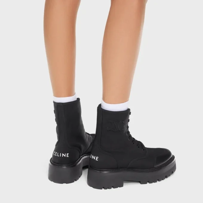 Botas gruesas con cordones de CELINE en nailon y piel de toro brillante