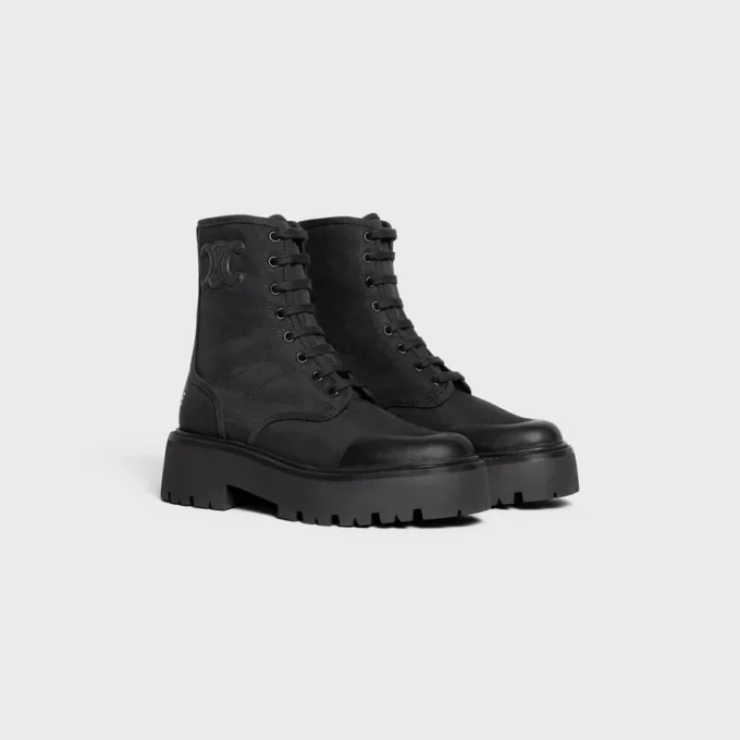 Botas gruesas con cordones de CELINE en nailon y piel de toro brillante