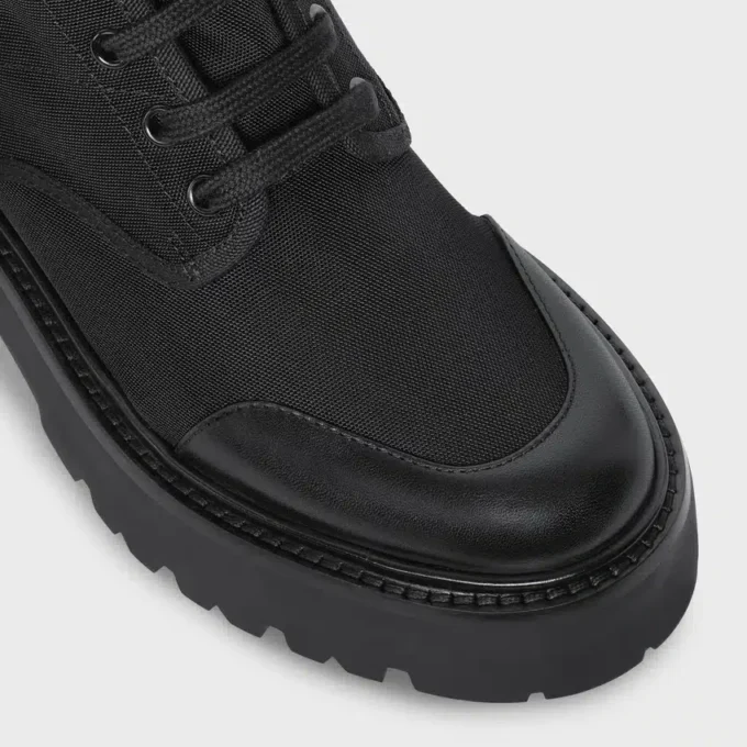 Botas gruesas con cordones de CELINE en nailon y piel de toro brillante