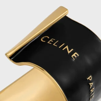 Brazalete ancho CELINE Ribbon en esmalte y latón con acabado dorado