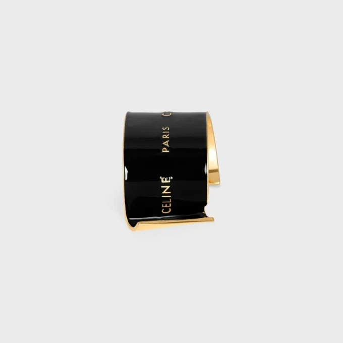 Brazalete ancho CELINE Ribbon en esmalte y latón con acabado dorado