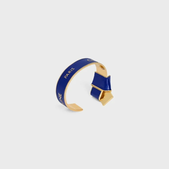 Brazalete anudado CELINE Ribbon en esmalte y latón con acabado dorado